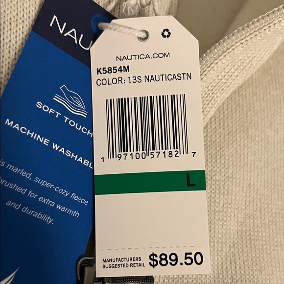 Nautica Men's Beige Zip-Up Sweater - Picture 4 of 4